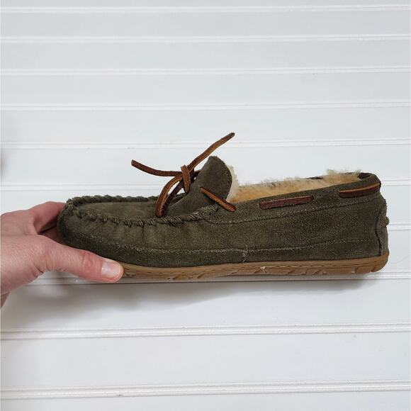 L.L. Bean Men\'s Wicked Good Moccasins Slippers Size 7 Green